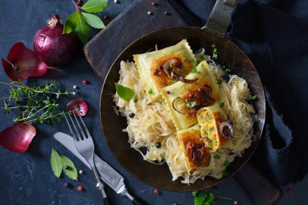Vegetable Ravioli With Sauerkraut Vegetable Ravioli With Sauerkraut